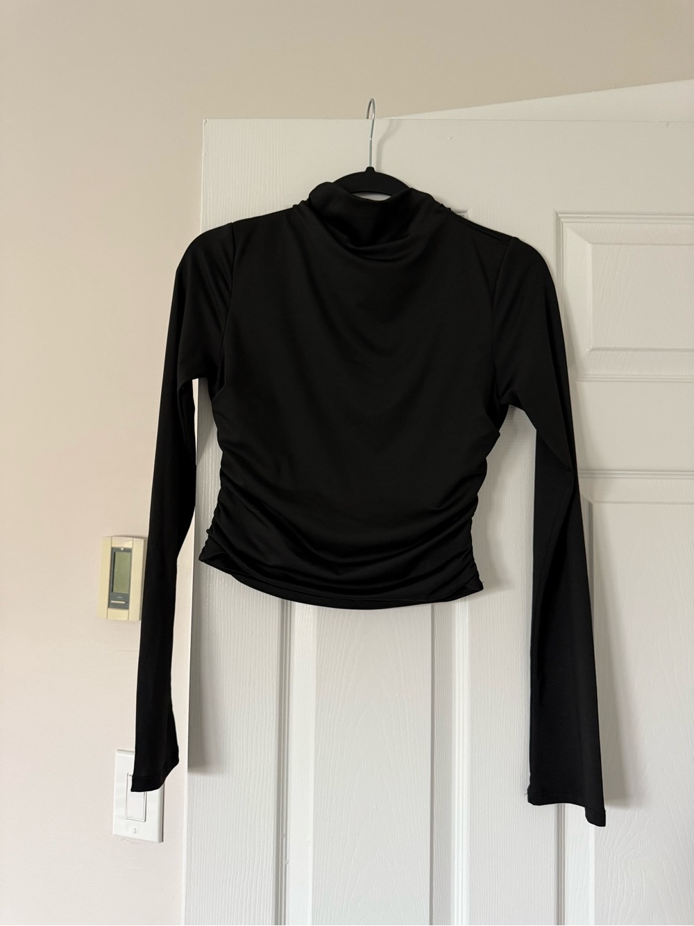 Cotton Candy Black Long Sleeve Turtleneck with Open Back